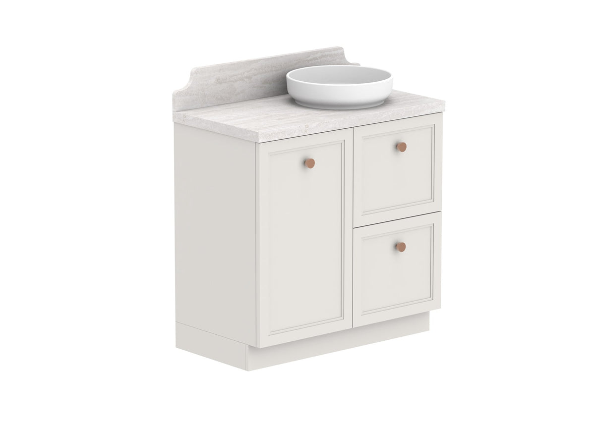 ADP Mabel Full Depth Floor Mount Vanity 900mm right offset bowl