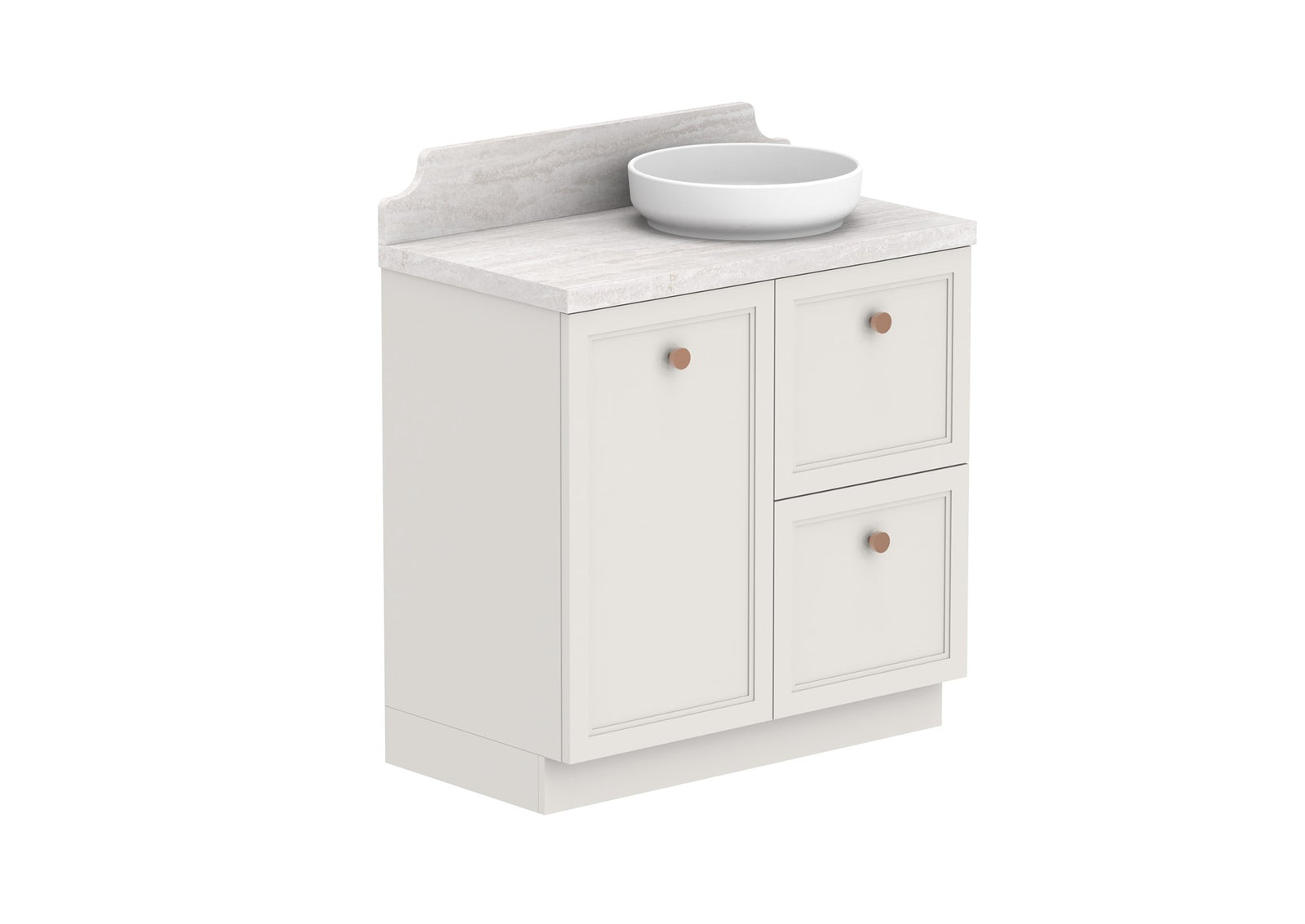 ADP Mabel Full Depth Floor Mount Vanity 900mm right offset bowl