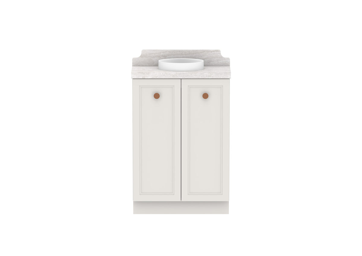ADP Mabel Mini Floor Mount Vanity 600mm centre bowl, front view