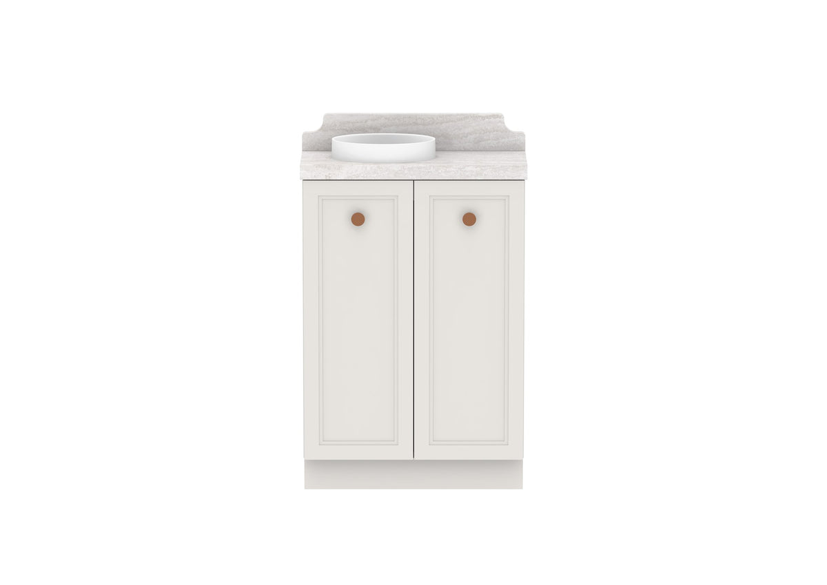 ADP Mabel Mini Floor Mount Vanity 600mm left offset bowl, front view