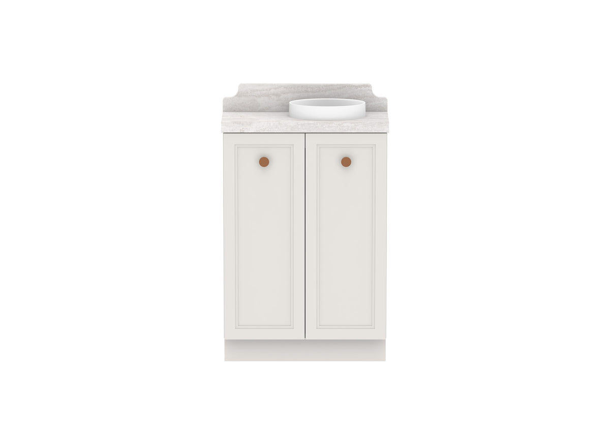 ADP Mabel Mini Floor Mount Vanity 600mm right offset bowl, front view