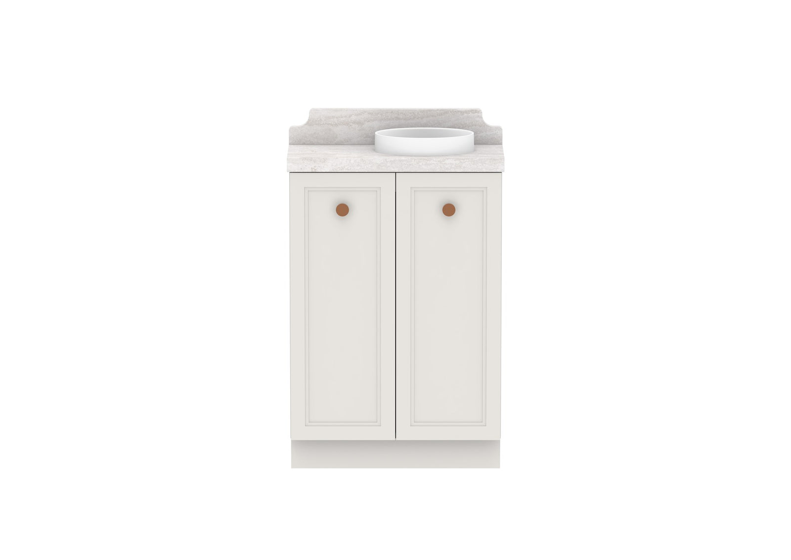 ADP Mabel Mini Floor Mount Vanity 600mm right offset bowl, front view