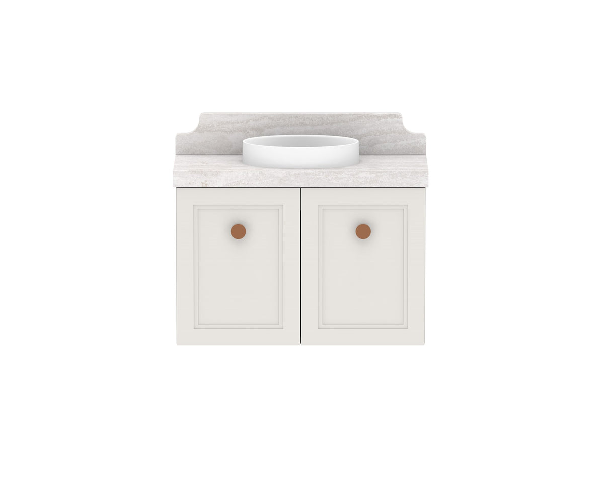 ADP Mabel Mini Wall Hung Vanity 600mm centre bowl, front view