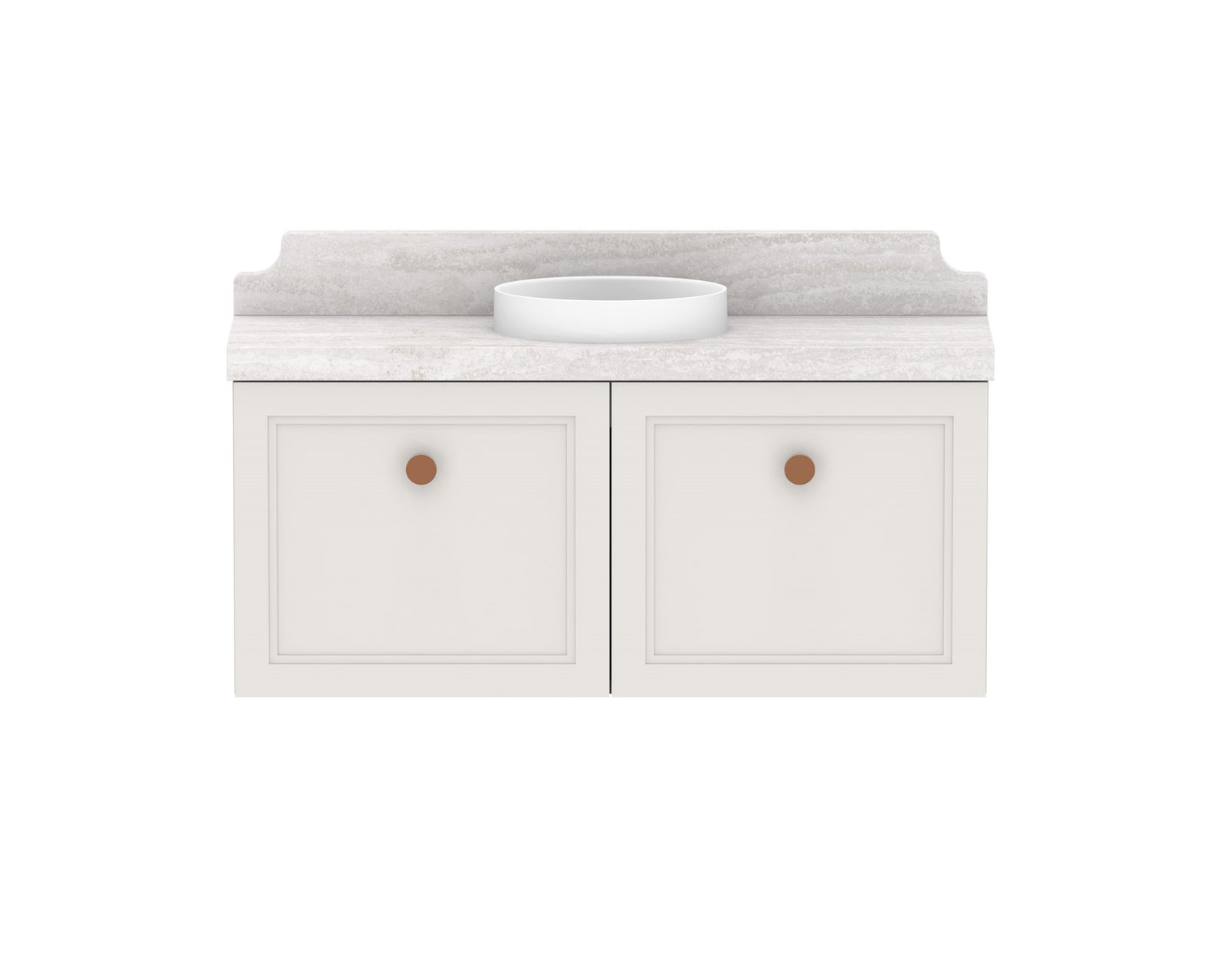 ADP Mabel Mini Wall Hung Vanity 900mm centre bowl, front view