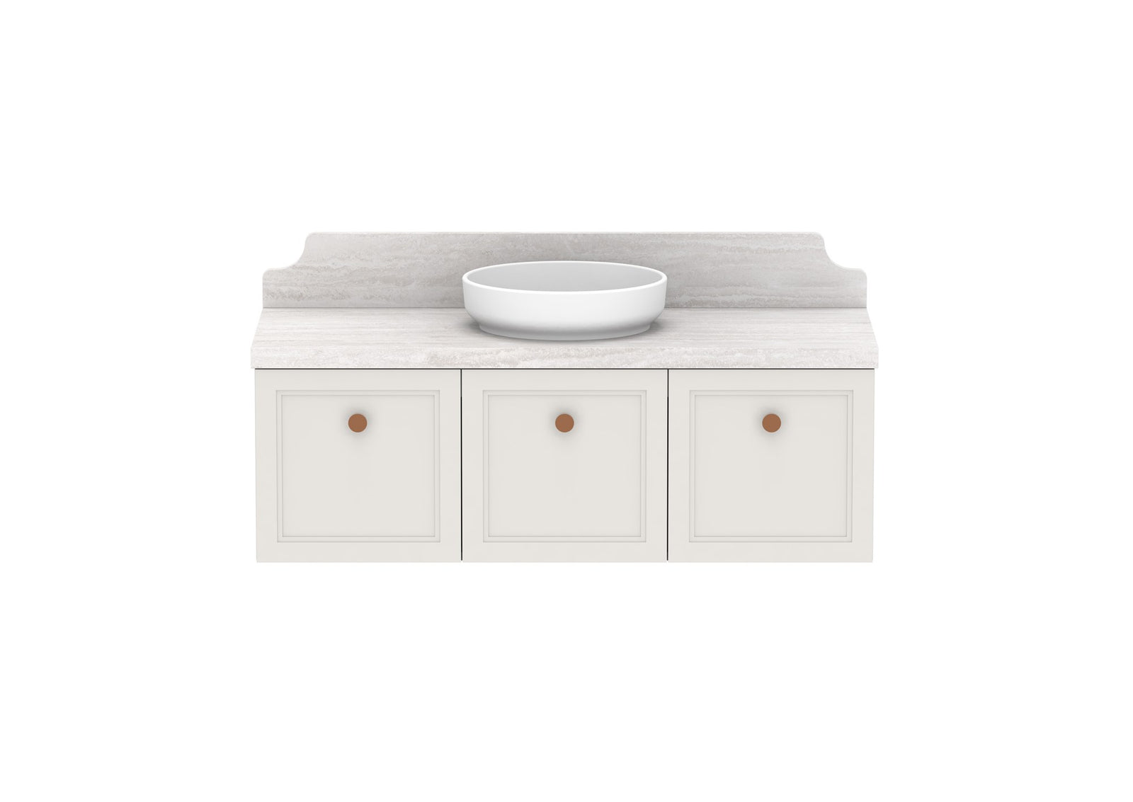 ADP Mabel Full Depth Wall Hung Vanity 1200mm centre bowl, front view