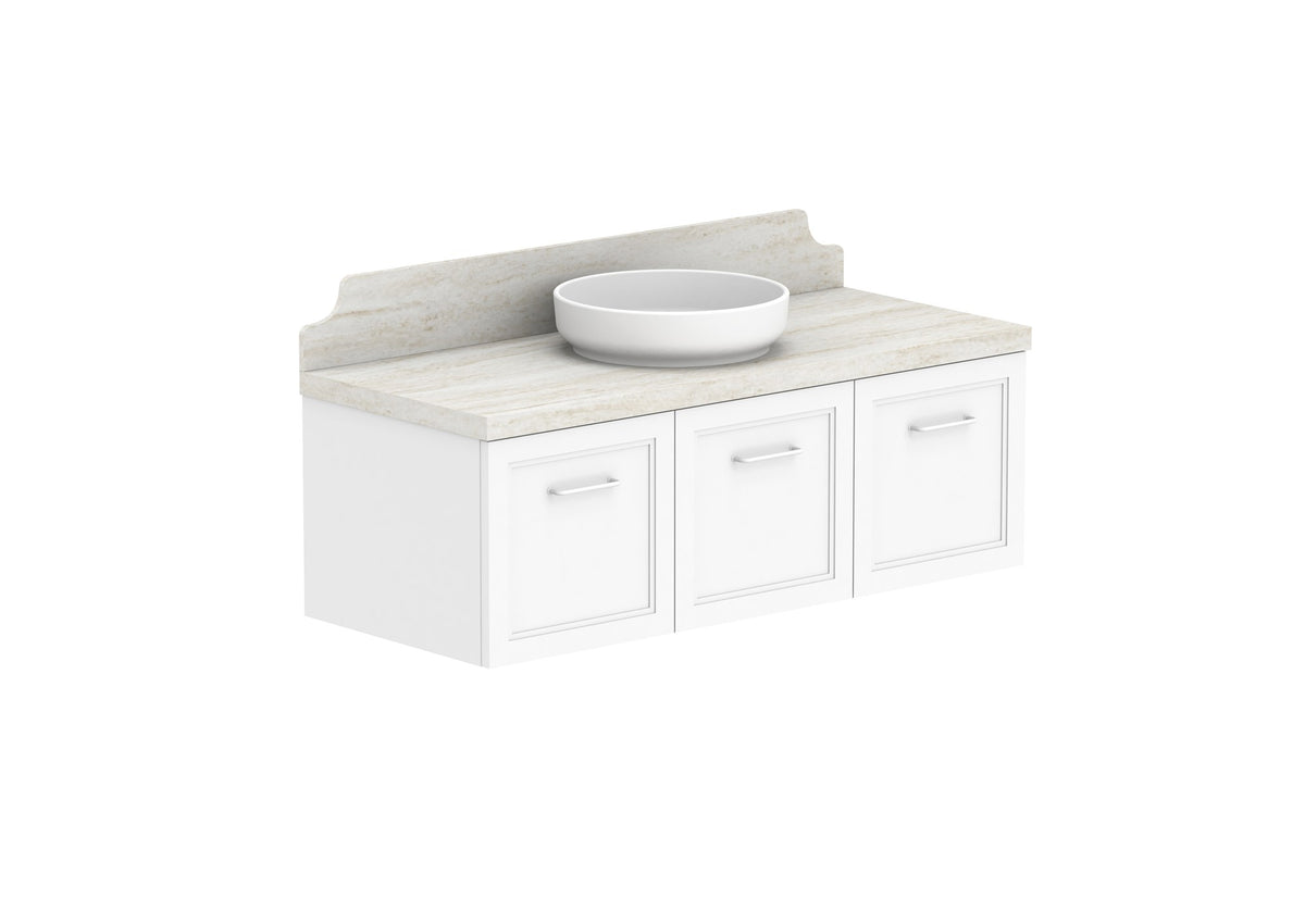 ADP Mabel Full Depth Wall Hung Vanity 1200mm centre bowl, with handles