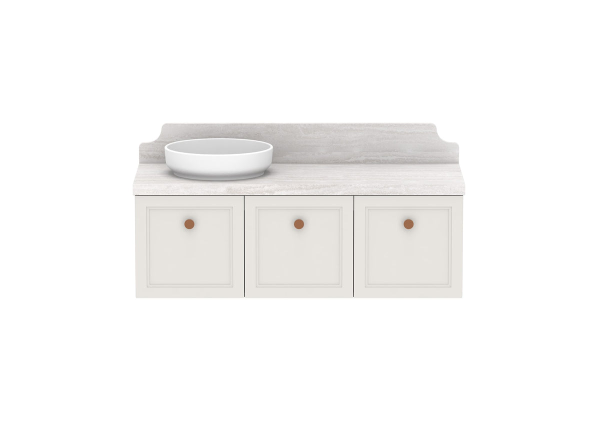 ADP Mabel Full Depth Wall Hung Vanity 1200mm left offset bowl, front view