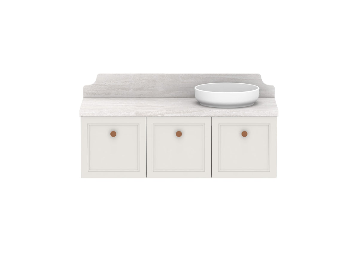 ADP Mabel Full Depth Wall Hung Vanity 1200mm right offset bowl, front view