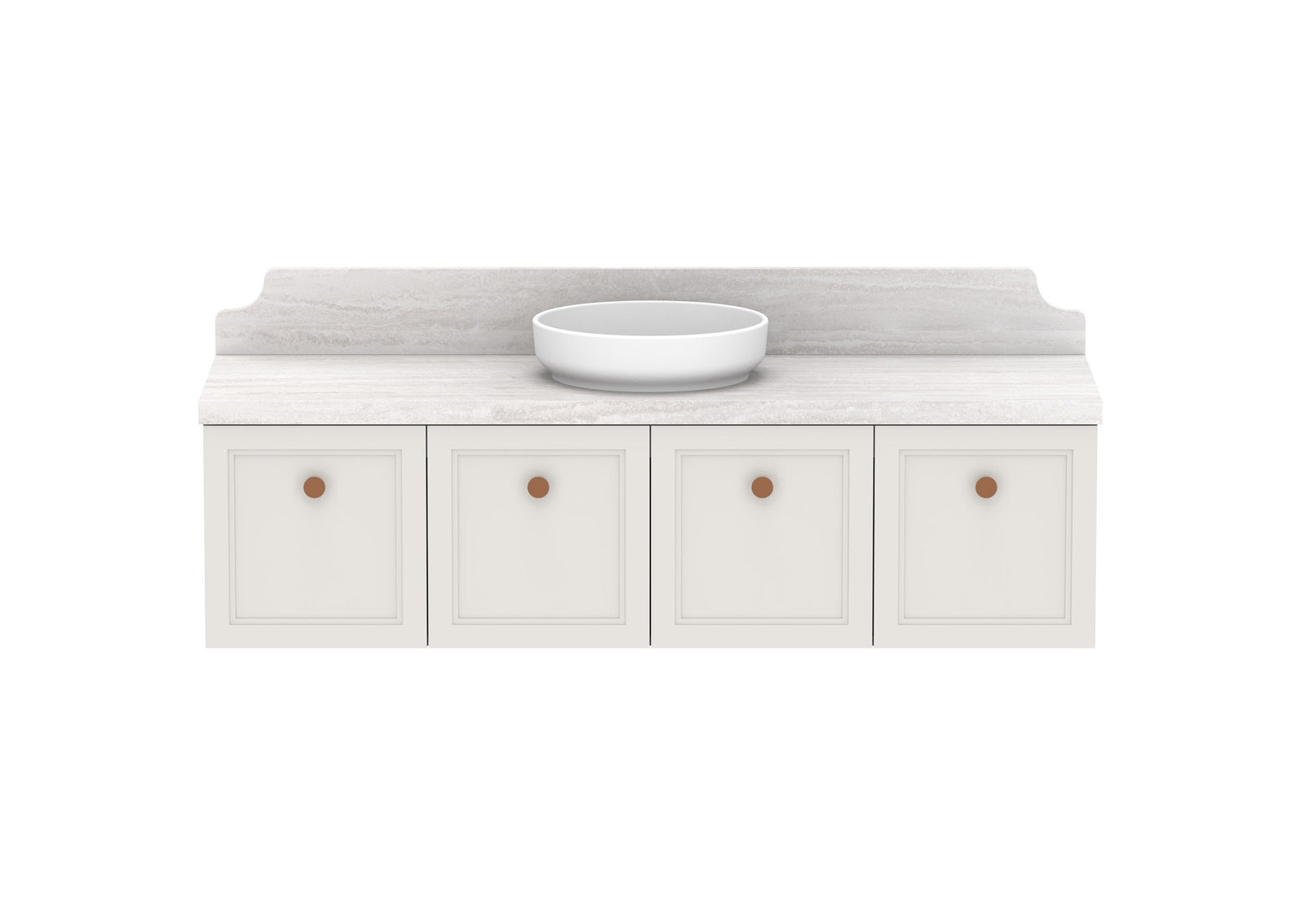 ADP Mabel Full Depth Wall Hung Vanity 1500mm centre bowl, front view