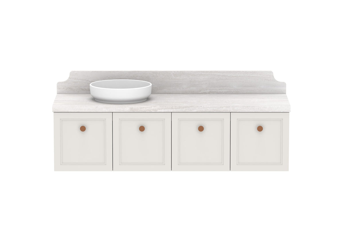ADP Mabel Full Depth Wall Hung Vanity 1500mm left offset bowl, front view