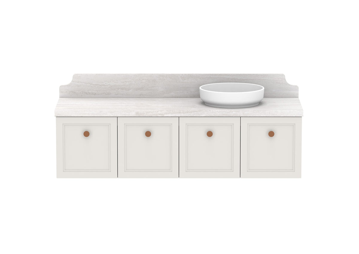 ADP Mabel Full Depth Wall Hung Vanity 1500mm right offset bowl, front view