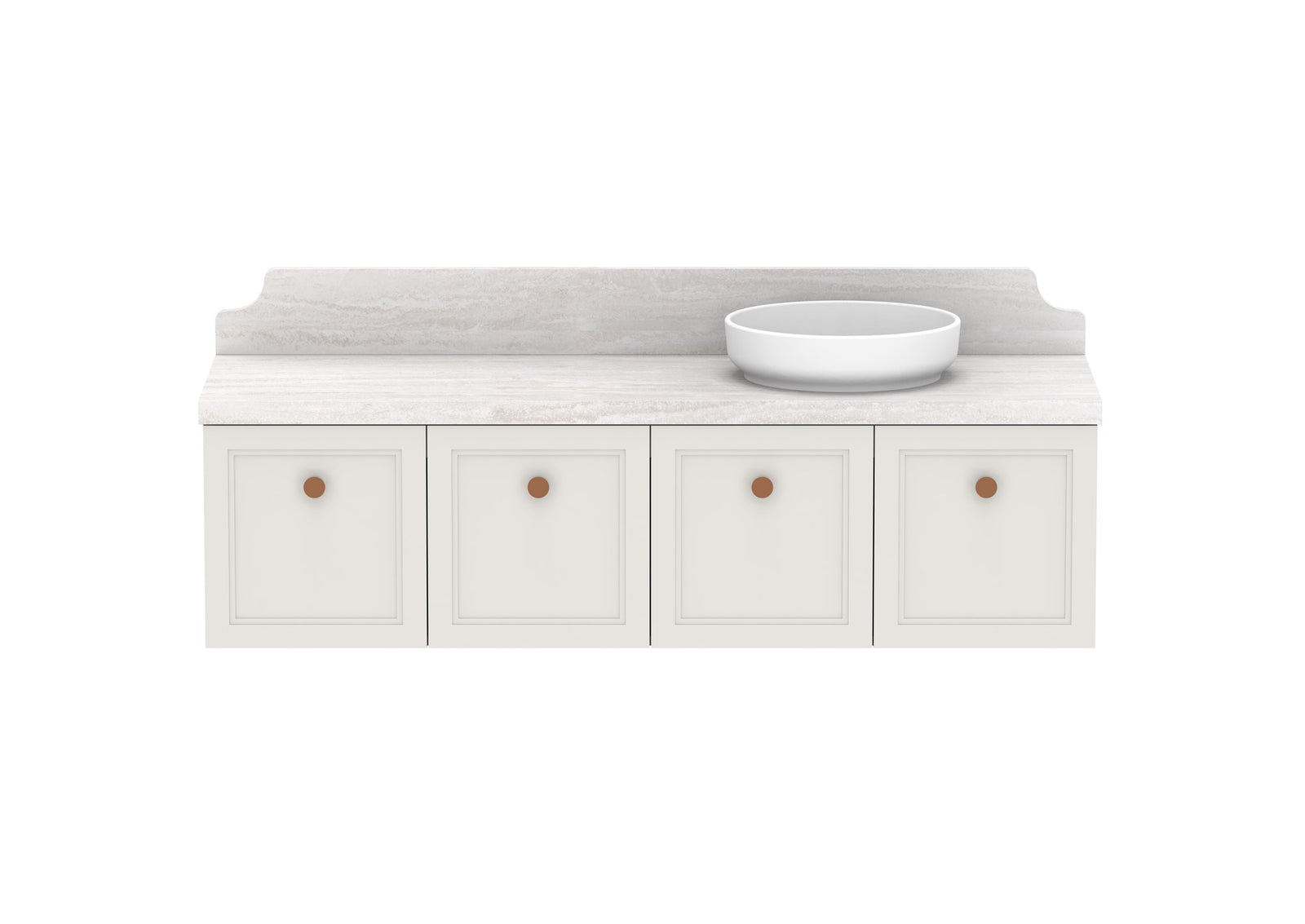 ADP Mabel Full Depth Wall Hung Vanity 1500mm right offset bowl, front view