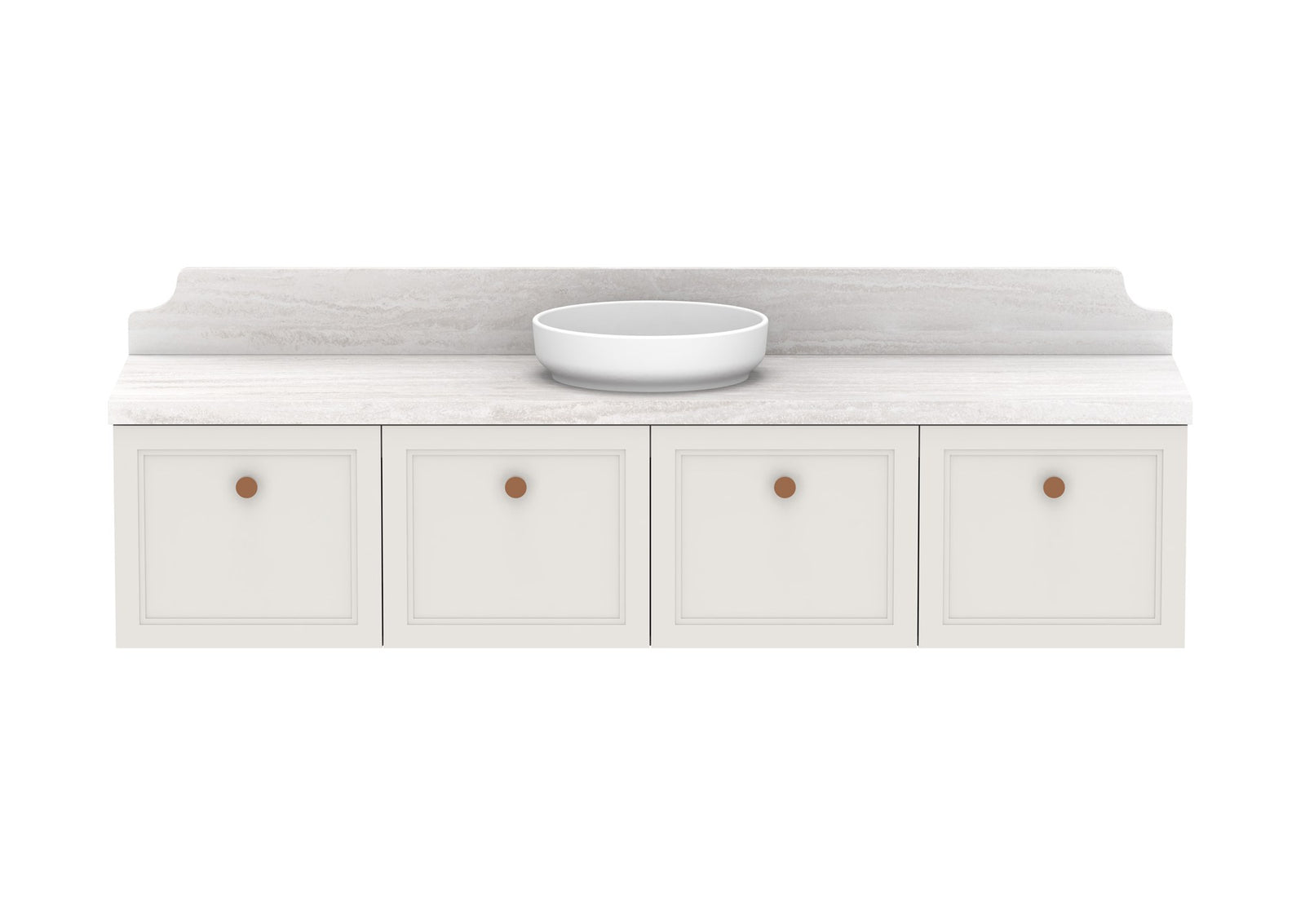 ADP Mabel Full Depth Wall Hung Vanity 1800mm centre bowl, front view