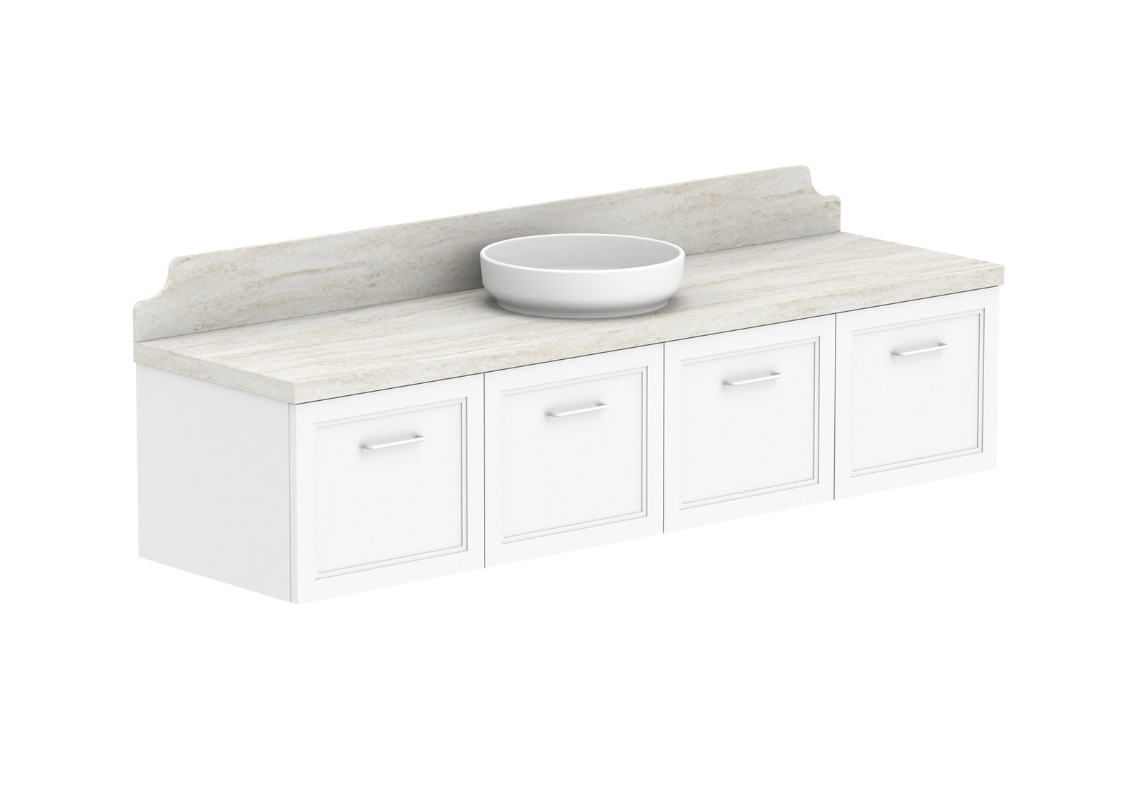 ADP Mabel Full Depth Wall Hung Vanity 1800mm centre bowl, with handles