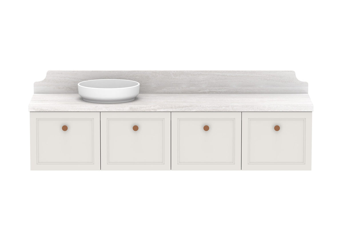 ADP Mabel Full Depth Wall Hung Vanity 1800mm left offset bowl, front view