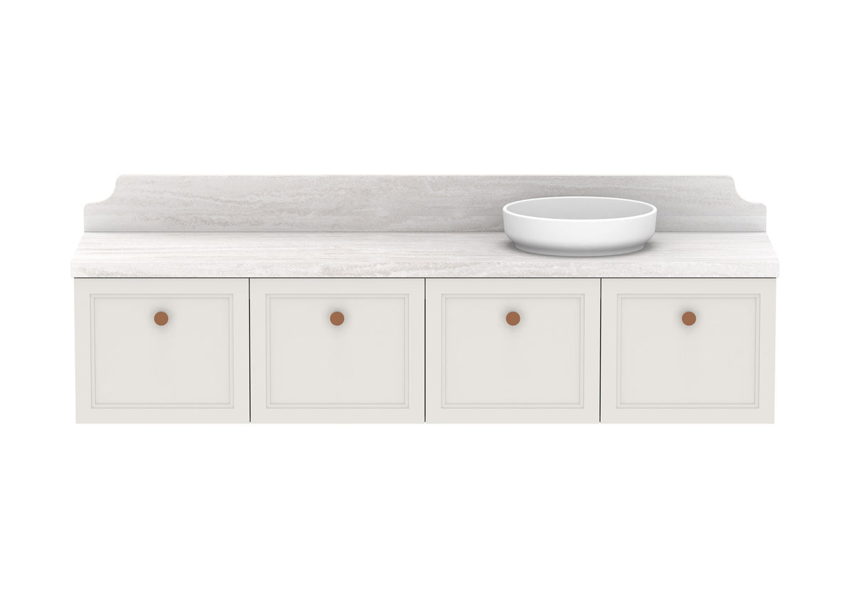 ADP Mabel Full Depth Wall Hung Vanity 1800mm right offset bowl, front view