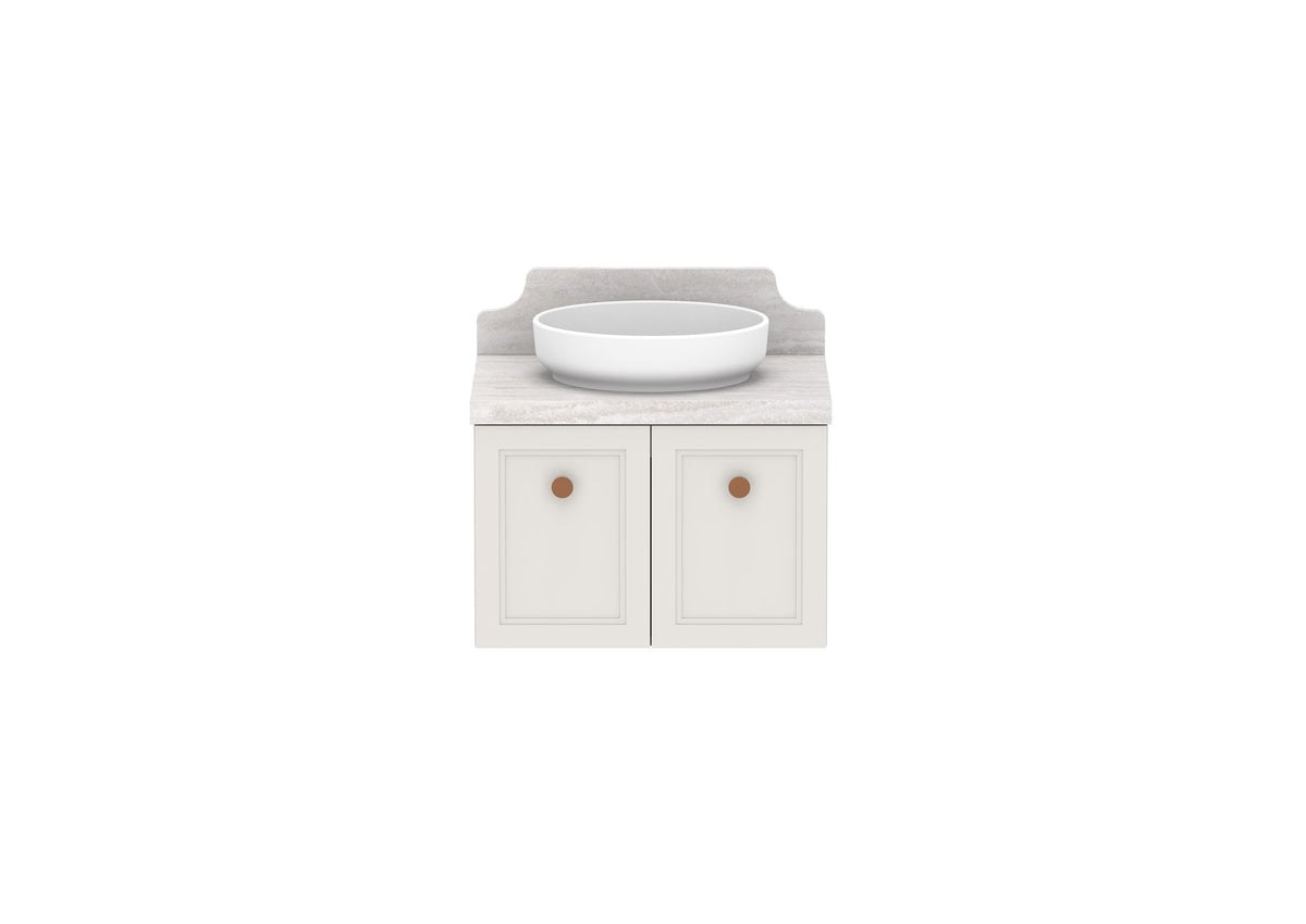 ADP Mabel Full Depth Wall Hung Vanity 600mm centre bowl, front view