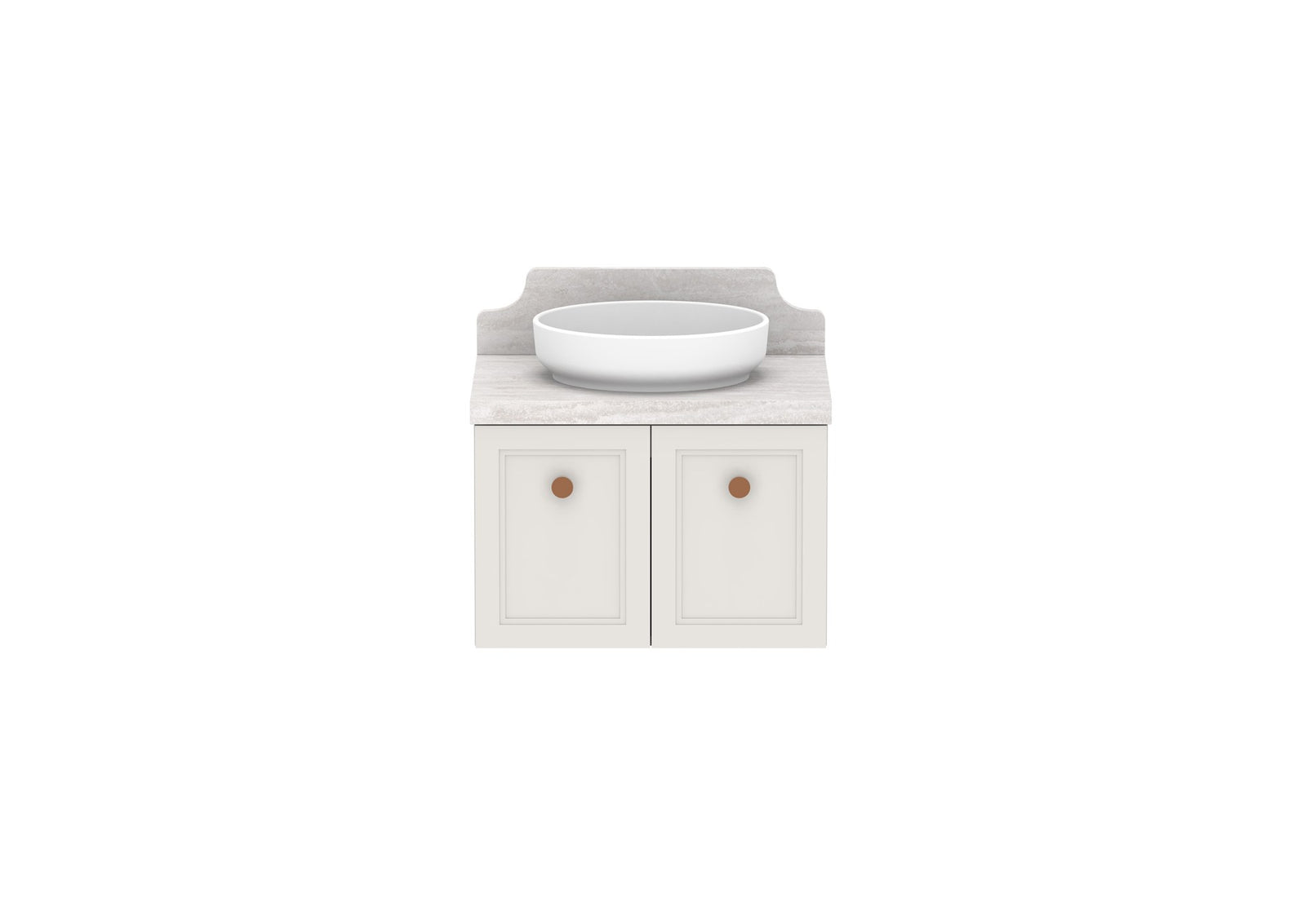ADP Mabel Full Depth Wall Hung Vanity 600mm centre bowl, front view