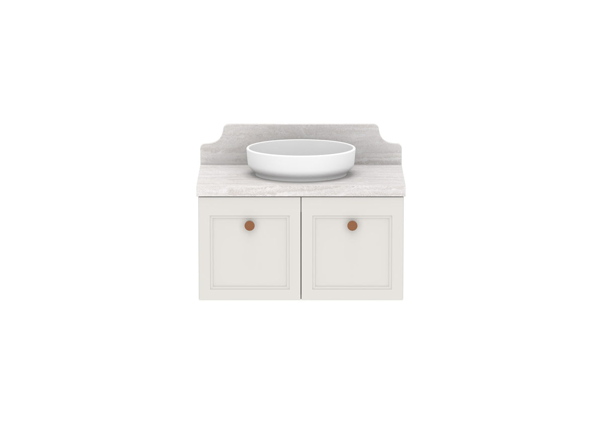 ADP Mabel Full Depth Wall Hung Vanity 750mm centre bowl, front view