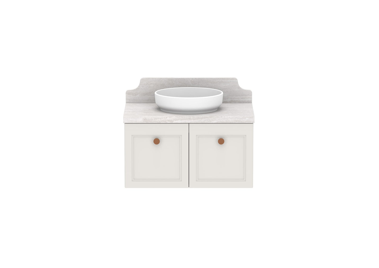 ADP Mabel Full Depth Wall Hung Vanity 750mm centre bowl, front view