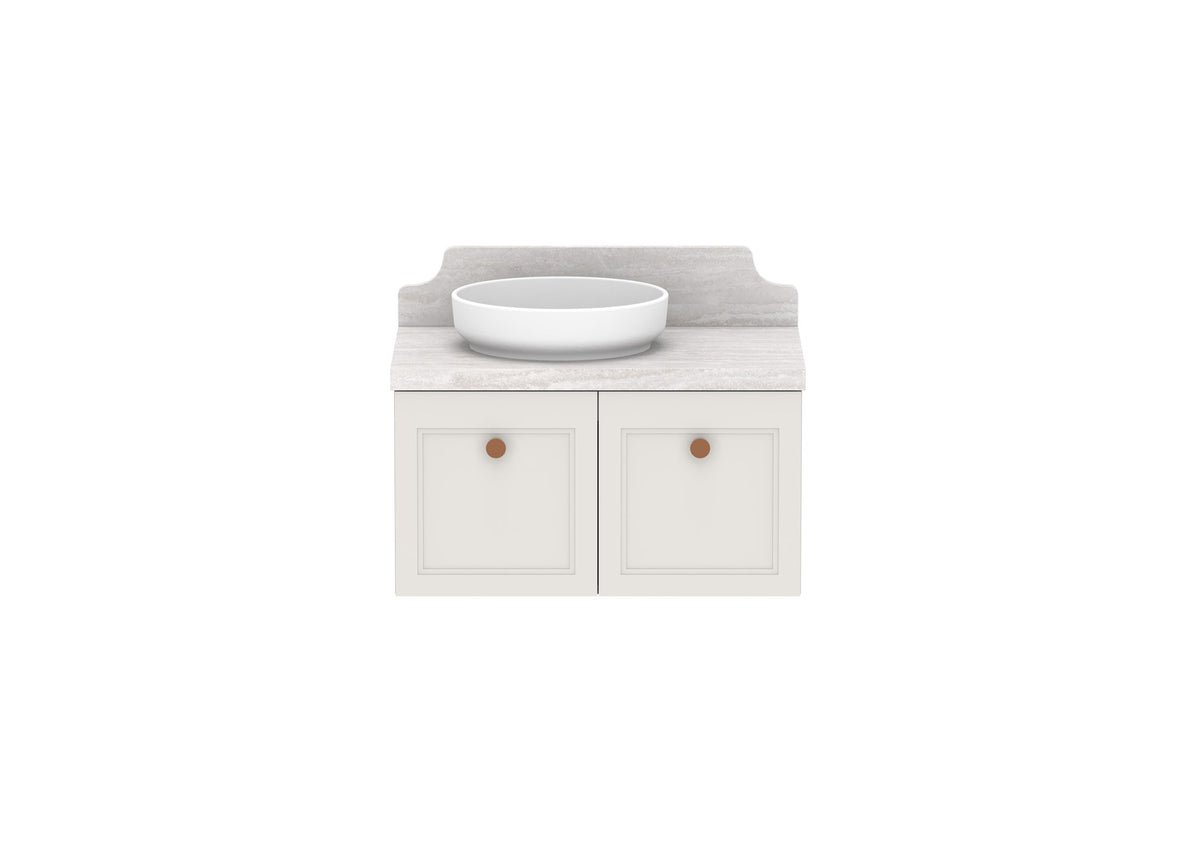 ADP Mabel Full Depth Wall Hung Vanity 750mm left offset bowl, front view