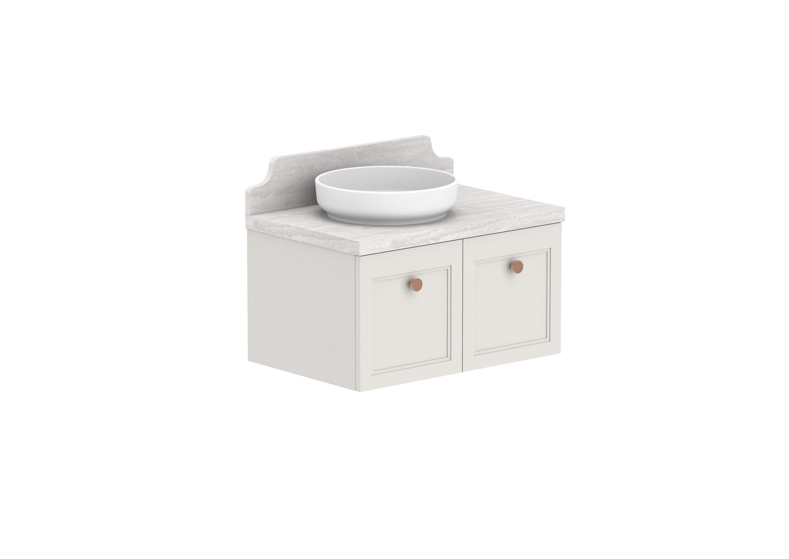 ADP Mabel Full Depth Wall Hung Vanity 750mm left offset bowl