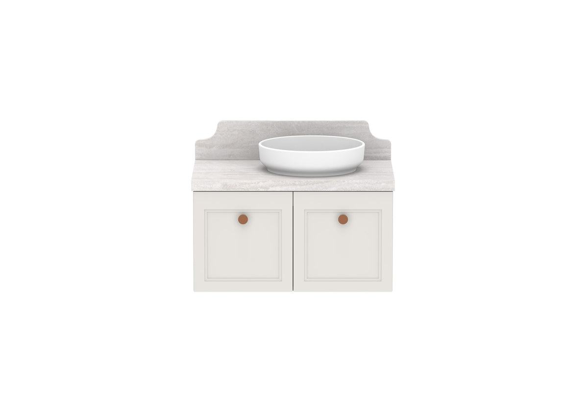 ADP Mabel Full Depth Wall Hung Vanity 750mm right offset bowl, front view