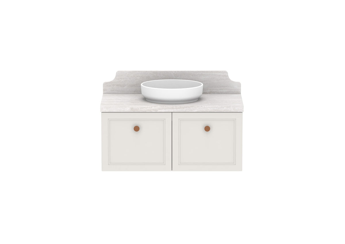 ADP Mabel Full Depth Wall Hung Vanity 900mm centre bowl, front view