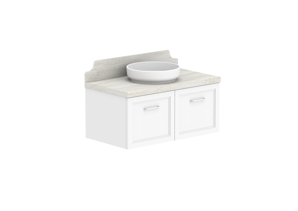 ADP Mabel Full Depth Wall Hung Vanity 900mm centre bowl, with handles