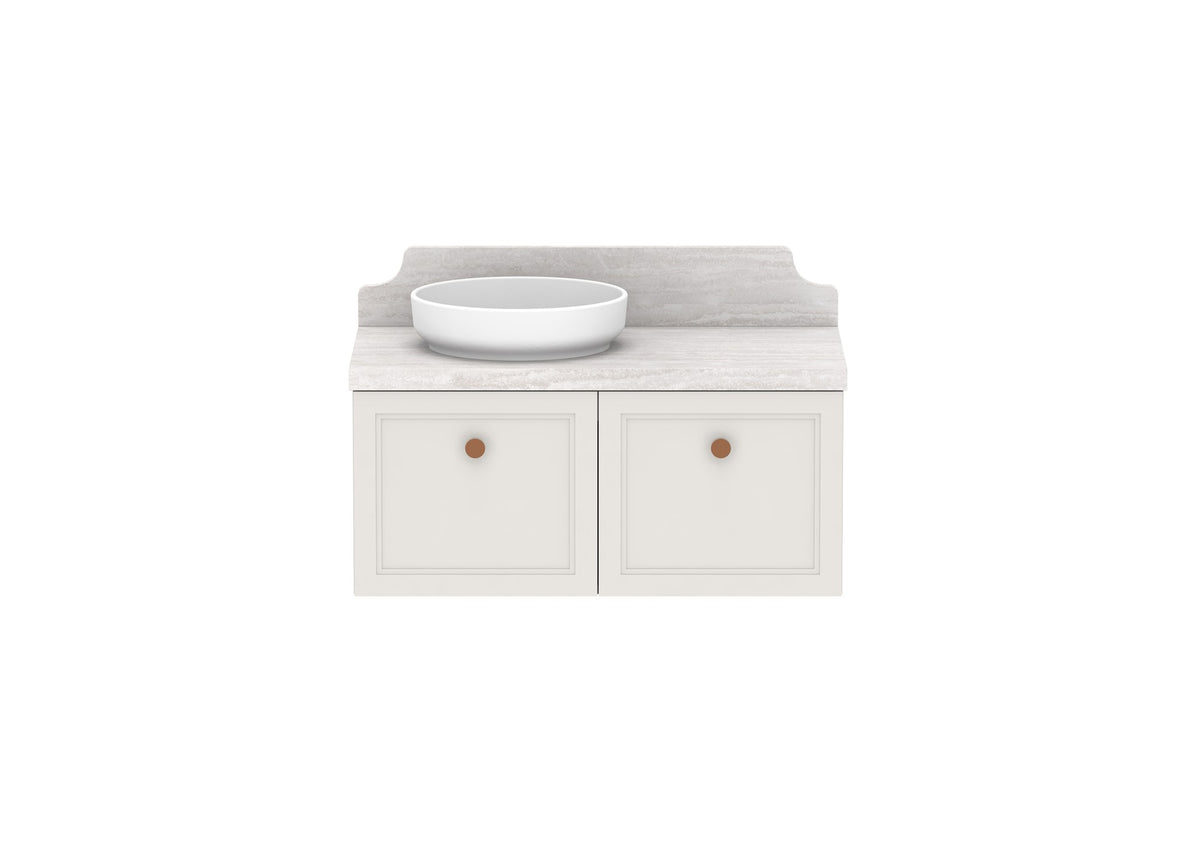 ADP Mabel Full Depth Wall Hung Vanity 900mm left offset bowl, front view