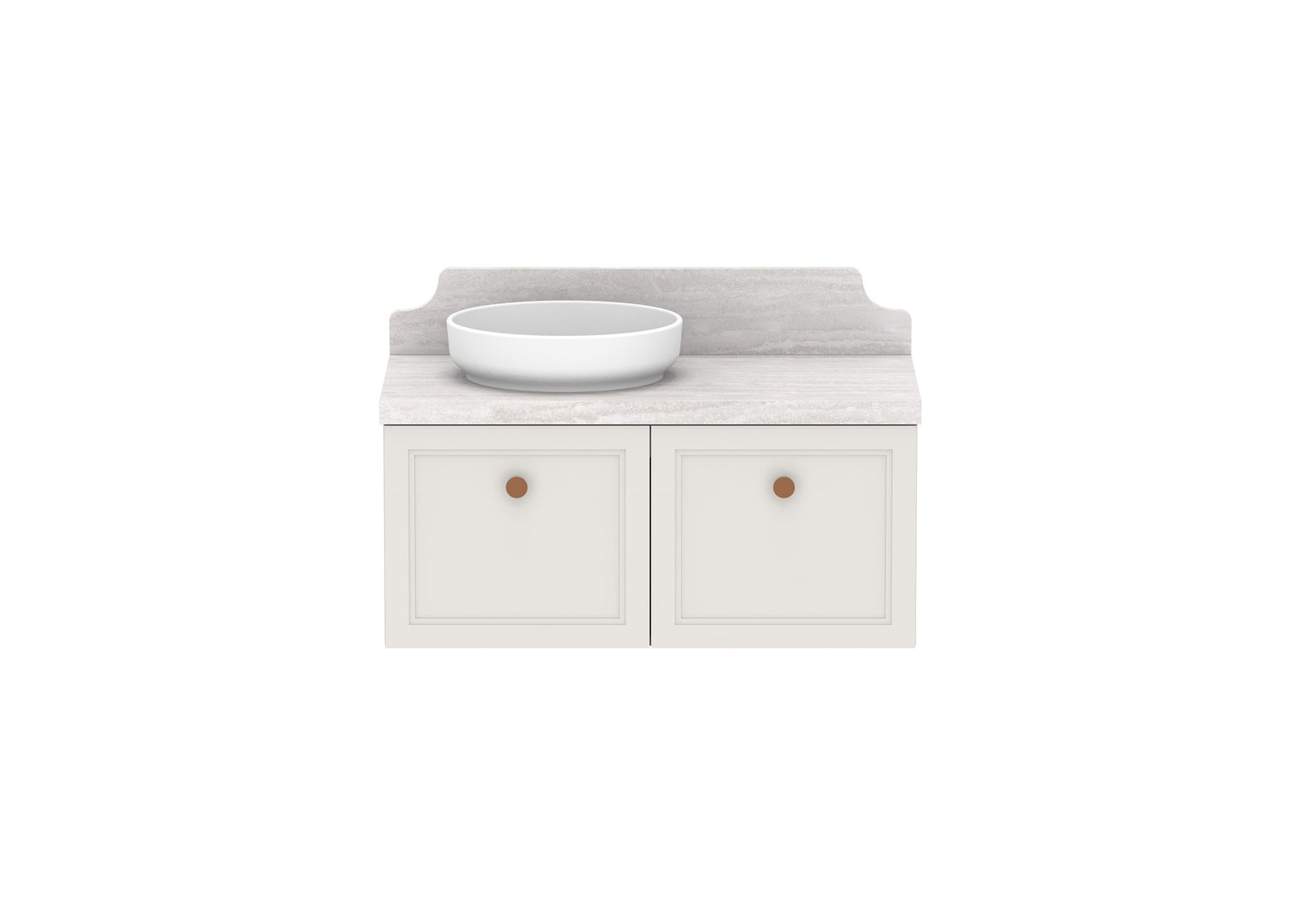 ADP Mabel Full Depth Wall Hung Vanity 900mm left offset bowl, front view
