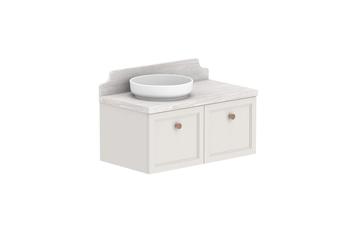 ADP Mabel Full Depth Wall Hung Vanity 900mm left offset bowl