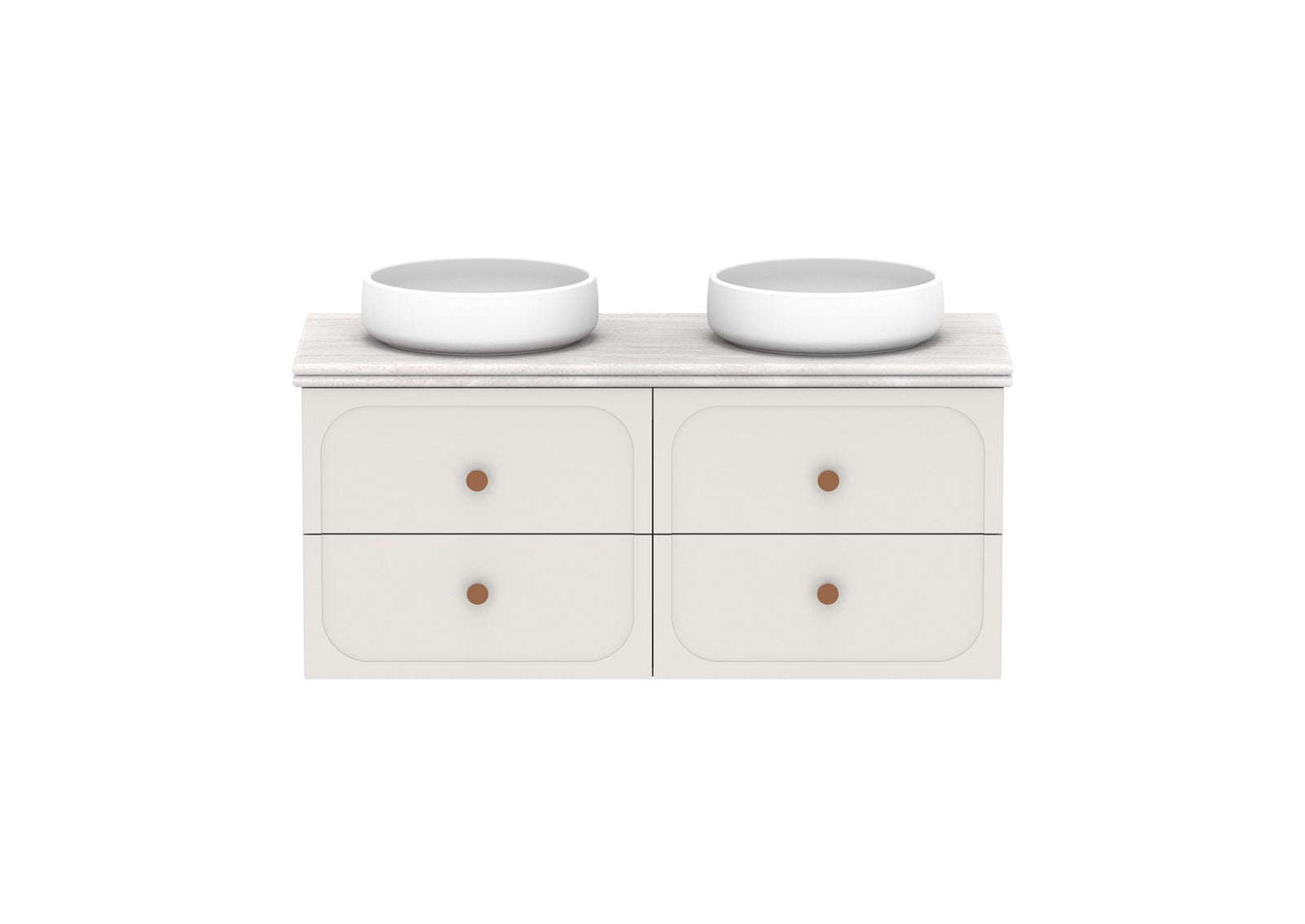 ADP Madden Wall Hung Vanity 1200mm double bowl, front view