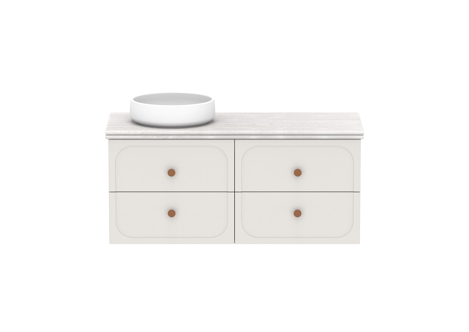 ADP Madden Wall Hung Vanity 1200mm left offset bowl, front view