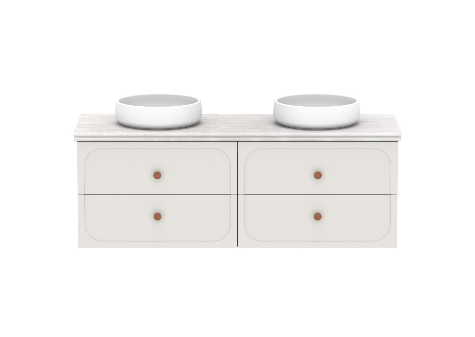 ADP Madden Wall Hung Vanity 1500mm double bowl, front view