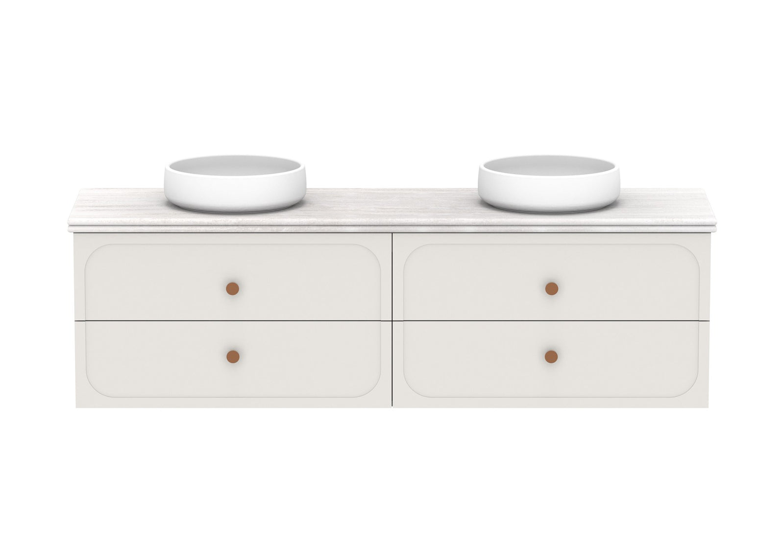 ADP Madden Wall Hung Vanity 1800mm double bowl, front view