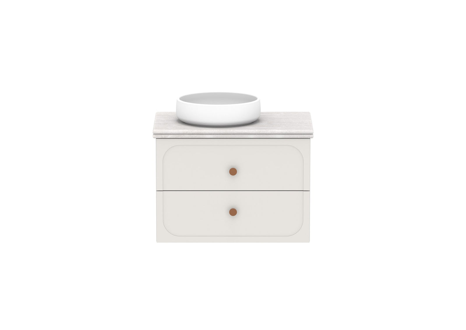 ADP Madden Wall Hung Vanity 750mm left offset bowl, front view