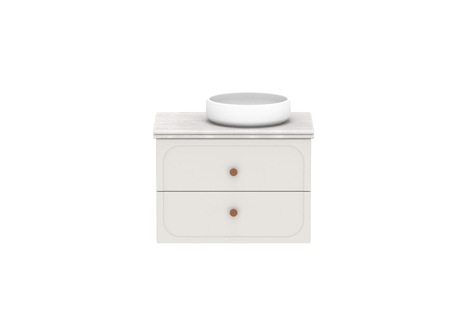 ADP Madden Wall Hung Vanity 750mm right offset bowl, front view