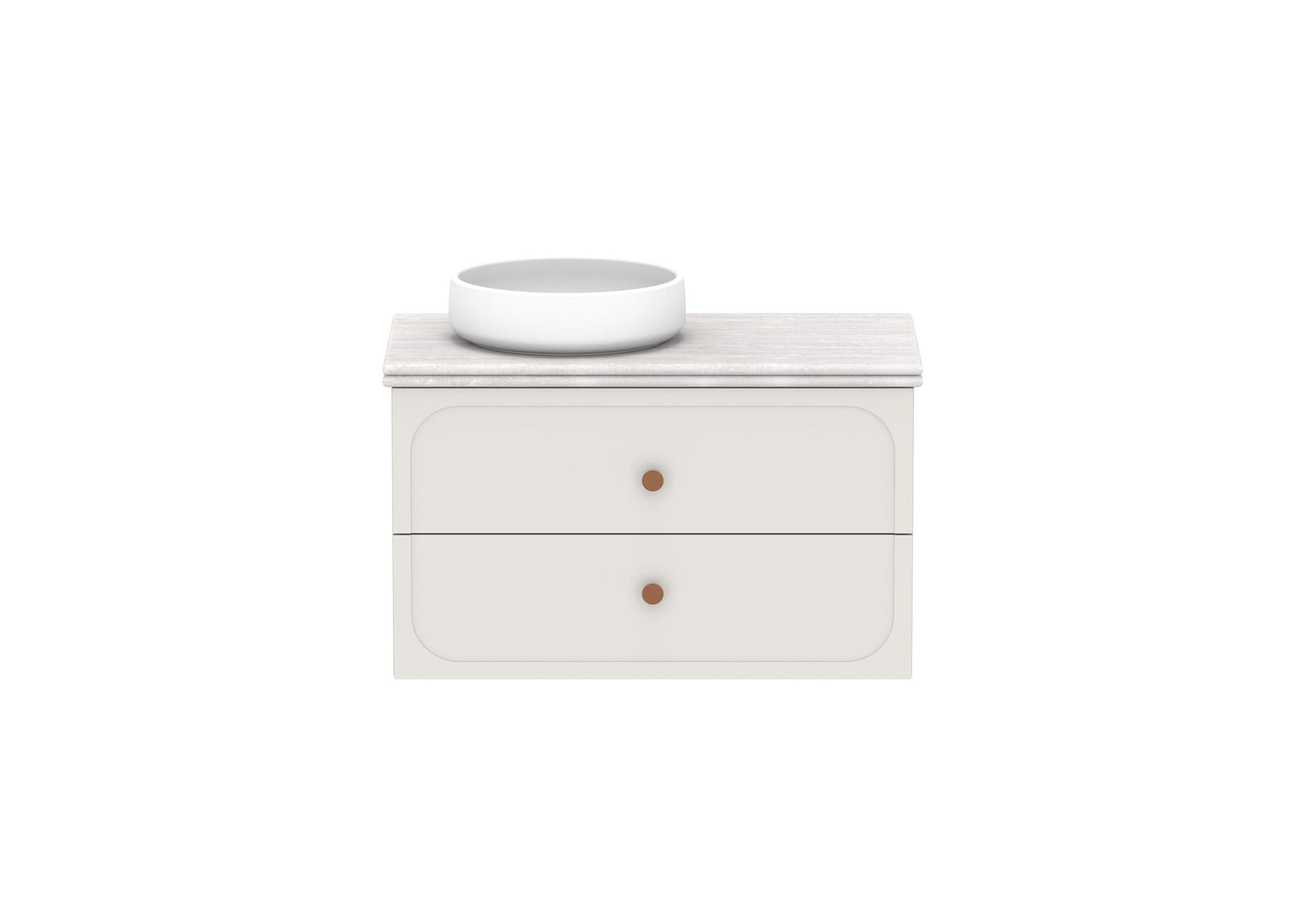 ADP Madden Wall Hung Vanity 900mm left offset bowl, front view