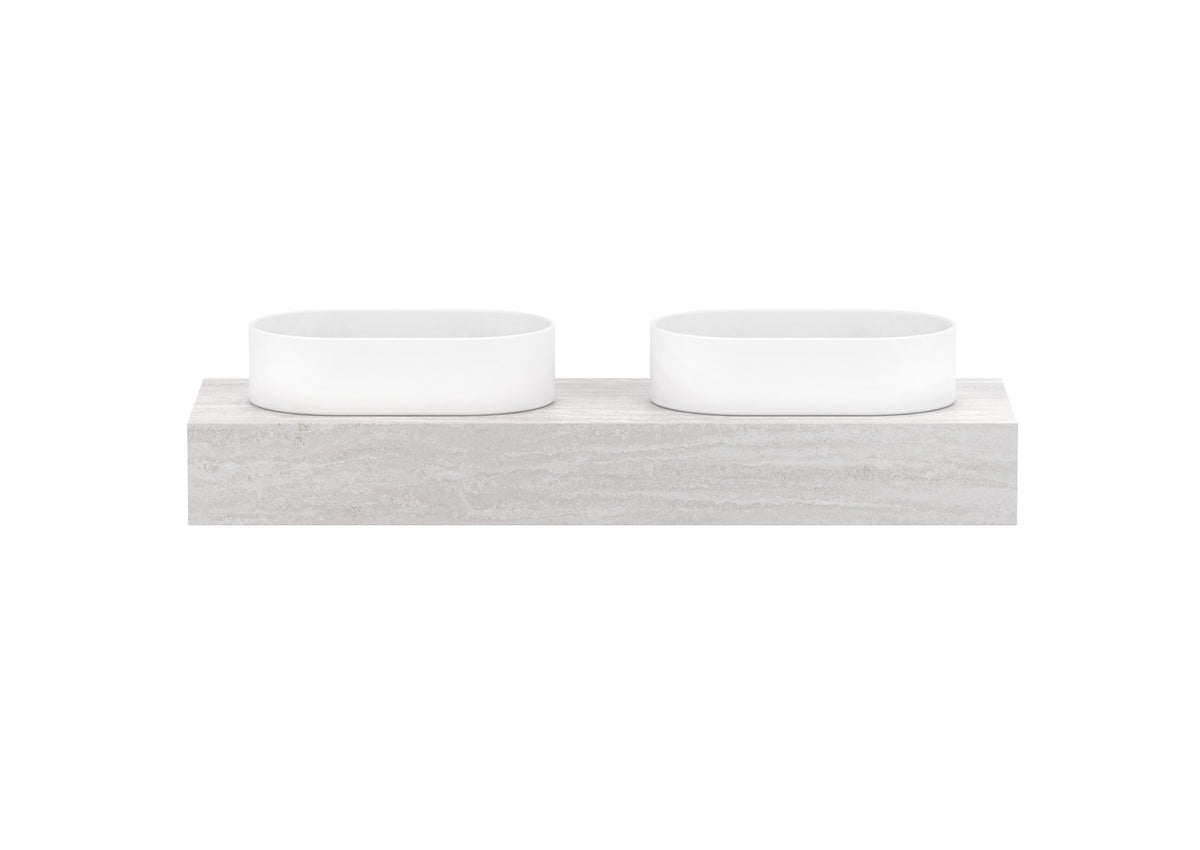ADP Michel Ensuite Wall Hung Vanity 1200mm double bowl, front view
