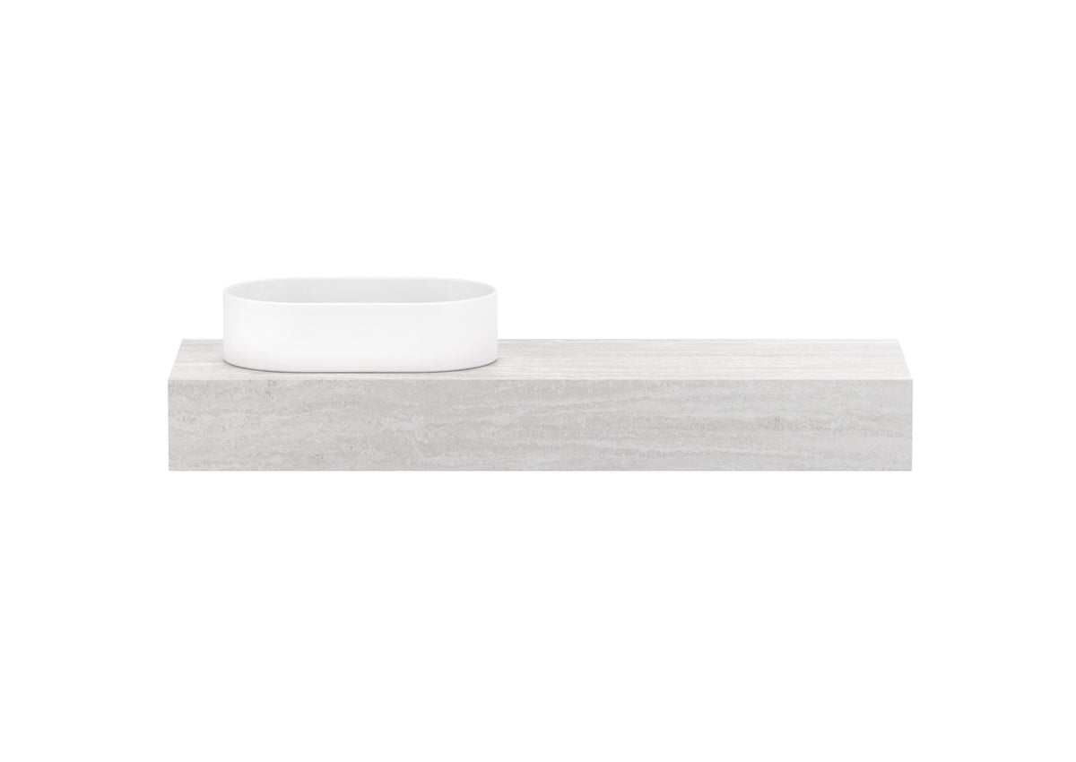 ADP Michel Ensuite Wall Hung Vanity 1200mm left offset bowl, front view