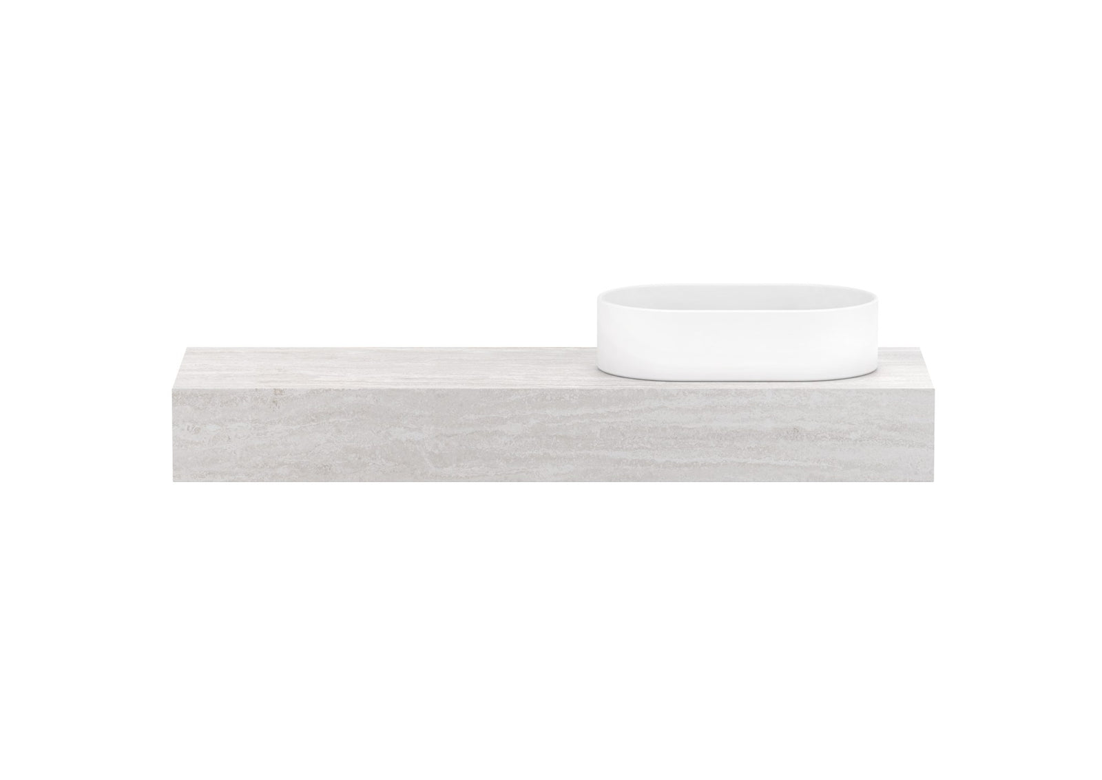 ADP Michel Ensuite Wall Hung Vanity 1200mm right offset bowl, front view