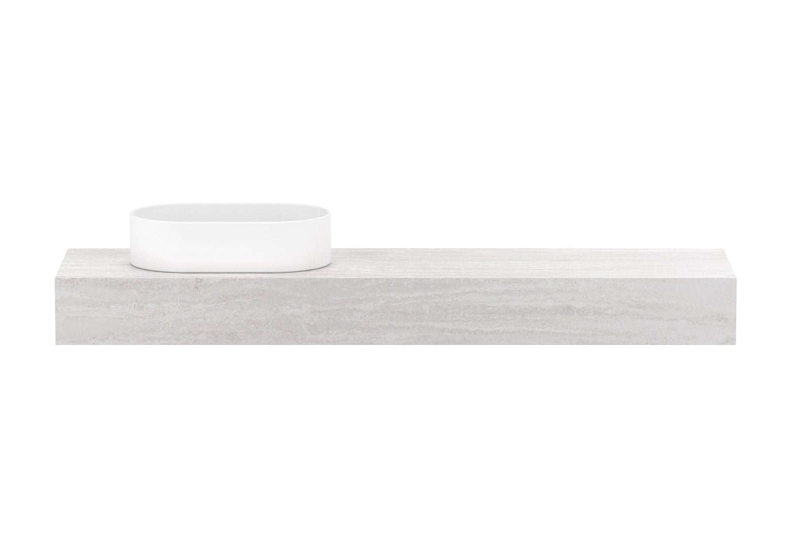 ADP Michel Ensuite Wall Hung Vanity 1500mm left offset bowl, front view