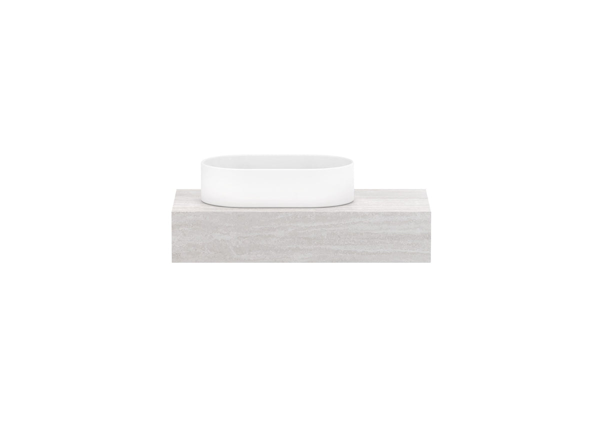 ADP Michel Ensuite Wall Hung Vanity 750mm left offset bowl, front view
