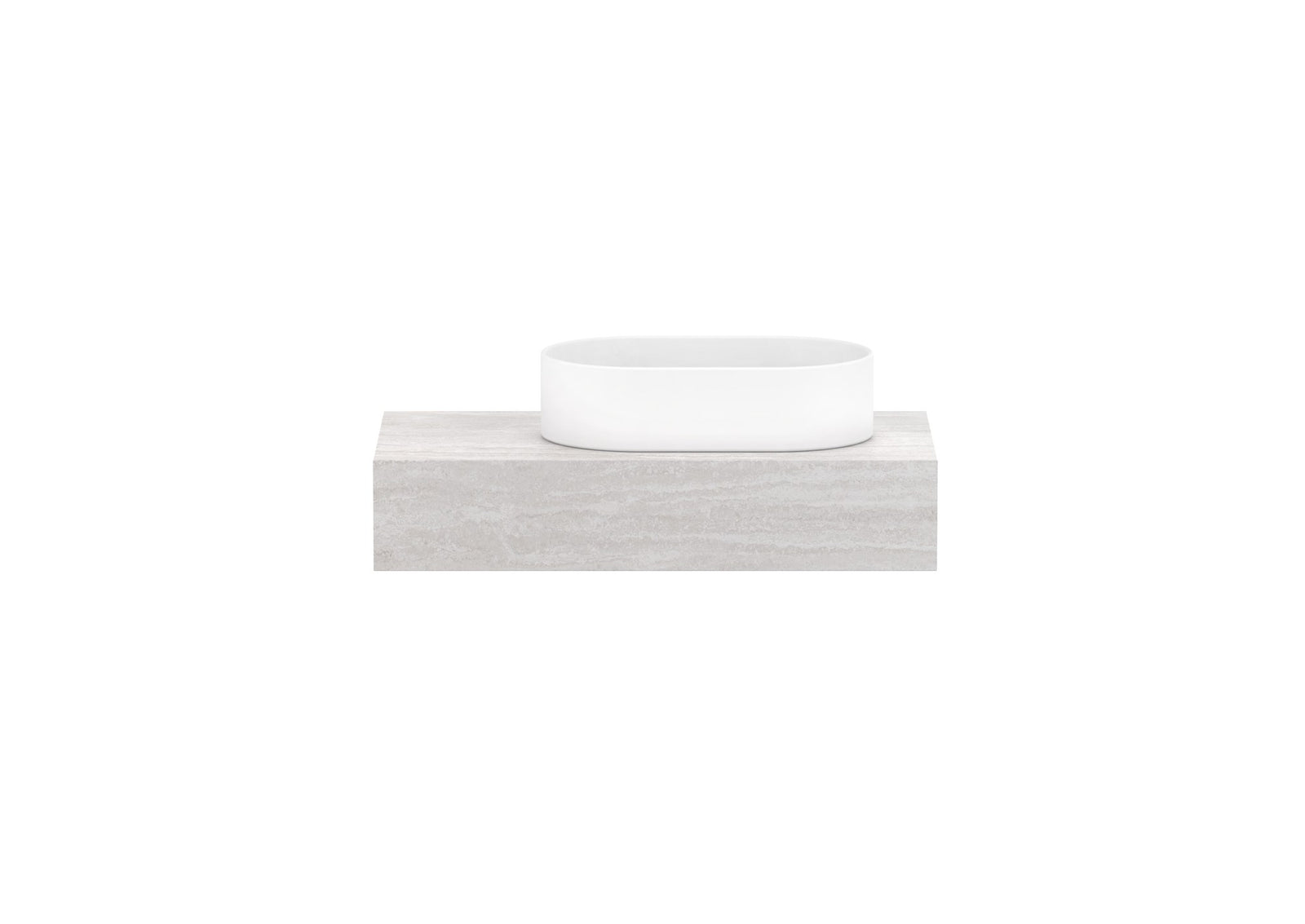 ADP Michel Ensuite Wall Hung Vanity 750mm right offset bowl, front view