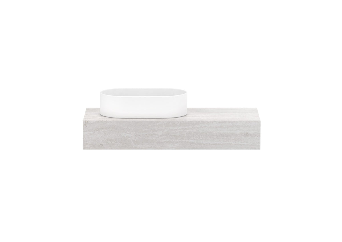ADP Michel Ensuite Wall Hung Vanity 900mm left offset bowl, front view