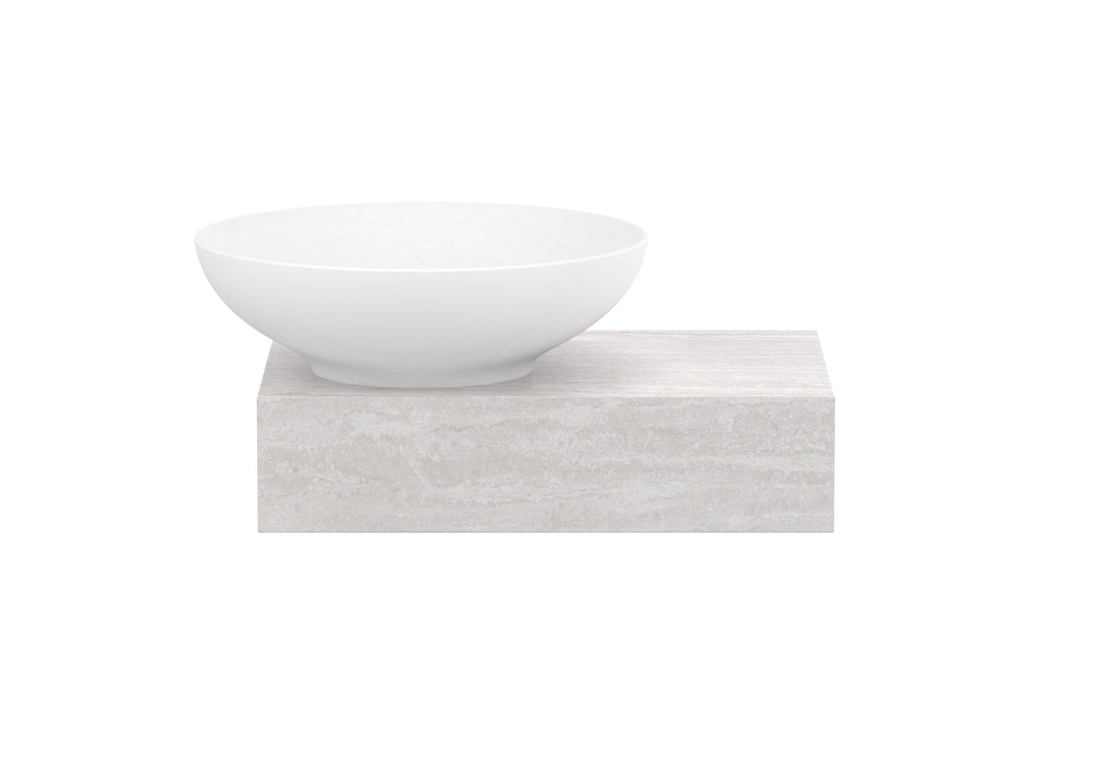 ADP Michel Mini Wall Hung Vanity left offset bowl, front view
