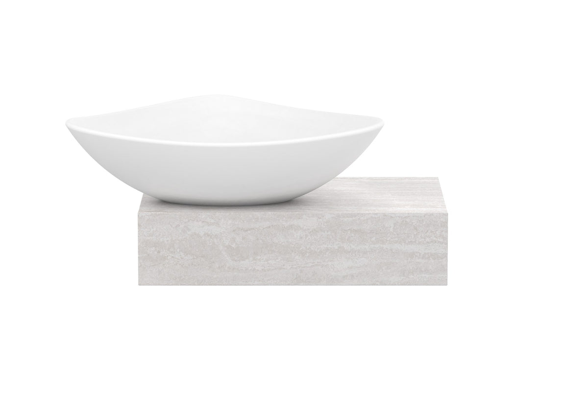 ADP Michel Mini Wall Hung Vanity left offset bowl, front view