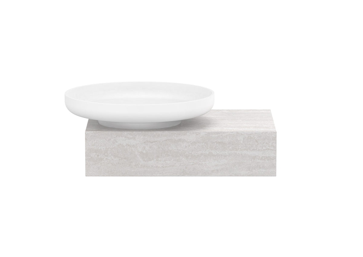 ADP Michel Mini Wall Hung Vanity left offset bowl, front view