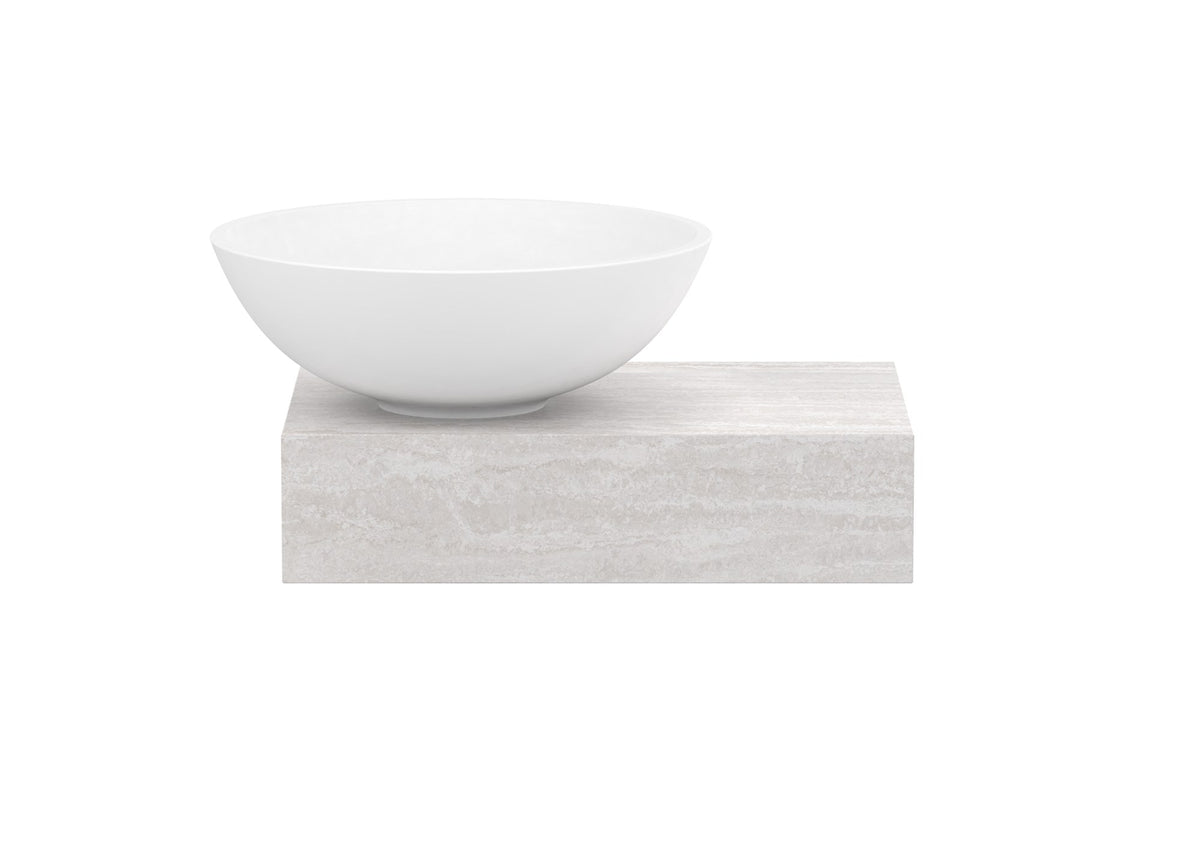 ADP Michel Mini Wall Hung Vanity left offset bowl, front view